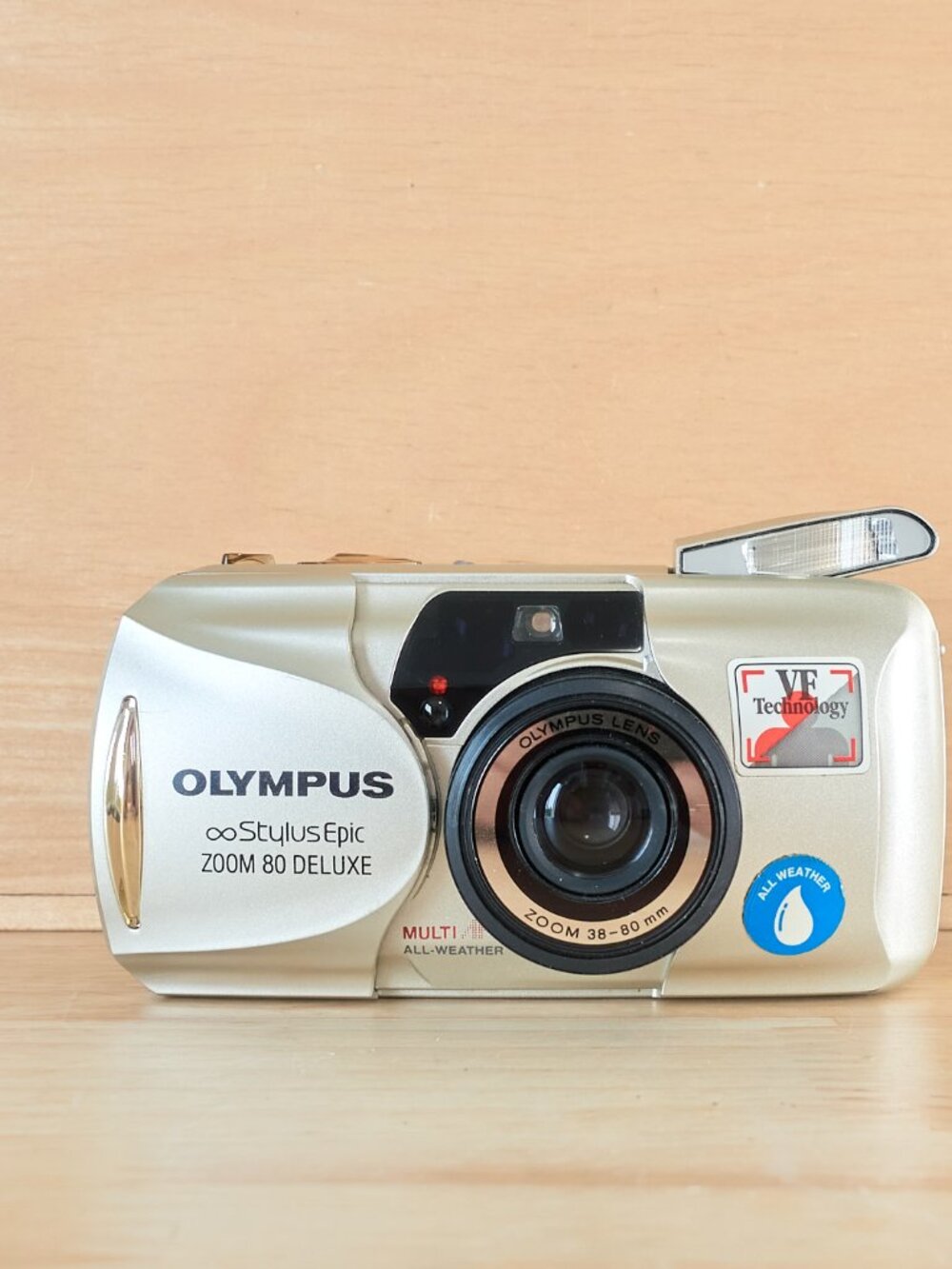 Olympus Stylus Epic Zoom 80 Deluxe 35mm Film Camera Tested Working Silver